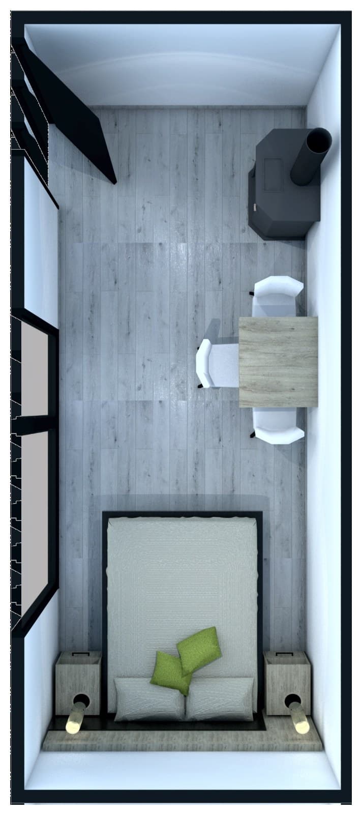 Planta amoblada del modelo Básico